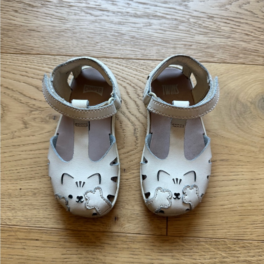 Camper cat sandals cream leather